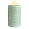 LumiPur 3.5"x7" Signature Natural Glow Flickering Flameless LED Wax Pillar Candle Sage Green - 3 of 4