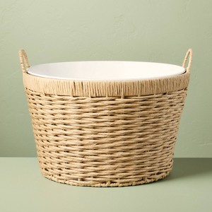 23L Woven Wrapped Metal Beverage Tub - Hearth & Hand™ with Magnolia - 1 of 3