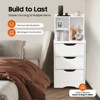 YIYIBYUS Vertical Bedside Cabinet With 3 Drawers Modern Nightstand, White - 3 of 4