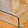 Tempered Glass and Aluminum Rectangular Coffee Table with Open Shelf and Streamlined Waterfall Sides for Living Room, Apartment, or Office - 3 of 4