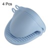 Unique Bargains Silicone Heat Resistant Anti-Slip Reusable Oven Mitts 4 Pcs - 3 of 4