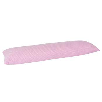 Memory Foam Body Pillow- for Side Sleepers, Back Pain, Pregnant Women, Aching Legs and Knees, Hypoallergenic Zippered Protector by Lavish Home (Pink)