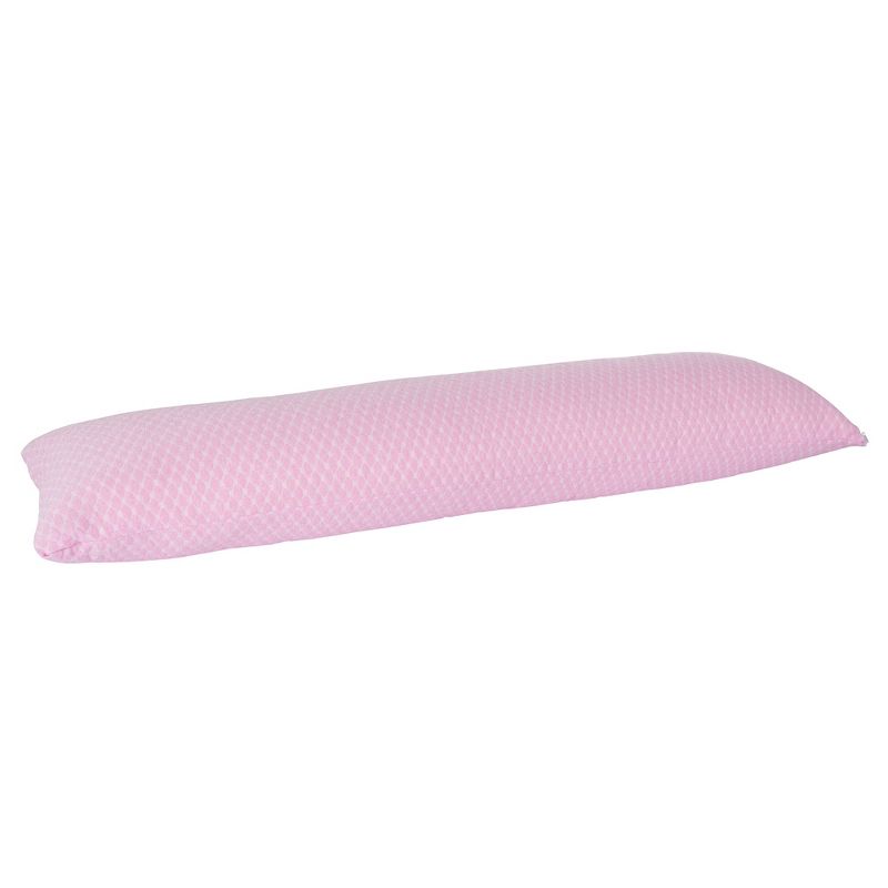 Memory Foam Body Pillow- for Side Sleepers, Back Pain, Pregnant Women, Aching Legs and Knees, Hypoallergenic Zippered Protector by Lavish Home (Pink), 1 of 3