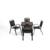 5-Piece Outdoor Patio Dining Set with 31" Square Steel Table and 4 Armchairs - 4 of 4