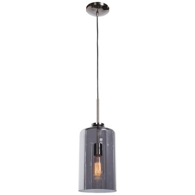 Simplicite 11" Black Chrome Glass Pendant Light with Energy Star