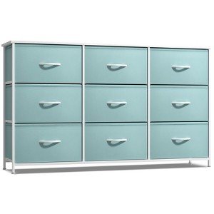 Sorbus 9 Drawers Dresser- Storage Unit with Steel Frame, Wood Top, Fabric Bins - for Bedroom, Closet, Office and more - 1 of 4