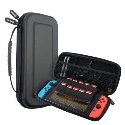 Insten Carrying Case with 10 Game Card Holder Slots for Nintendo Switch & OLED Model, Controllers and Accessories, Portable Travel Cover, Black