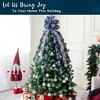 Joyfy 45 inch Blue & Silver Christmas Tree Topper Bow, Green Red White Ribbon Ornaments with Stripes and Dots, Christmas Tree Decorations Indoor - 3 of 4
