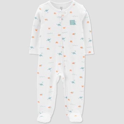Carter's Just One You® Baby Sea Creatures Footed Pajamas - Blue/Orange/White 3M