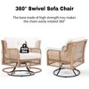 4 Pieces Patio Furniture Set, Outdoor Wicker Conversation Set with Swivel Chair, Wicker Sectional Patio Bistro Set for Balcony Garden Poolside - 3 of 4