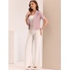 Allegra K Women's Regular Fit Shawl Collar Open Front Short Sleeve Work Office Suit Blazer - 3 of 4