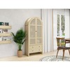 Okak Arched Kitchen Pantry Cabinet, Tall Cabinet with 2 Drawer & Rattan Door, Versatile Cupboard for Living Room Dining Room, Natural - 3 of 4
