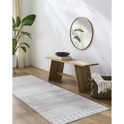 Chinnor Gray and Off-White Medium Pile Area Rug