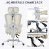 Ergonomic Office Chair,Swivel Task Chair with Adjustable Lumbar Support,Home Office Chair with Footrest,Mesh High Back Gaming Chair, White - 4 of 4