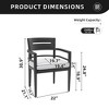 VYNXARIA Outdoor Patio Aluminum Stationary Dining Chairs 4PCS with Outdoor-grade Sunbrella Fabric Cushions, Tapered Feet, Ember Black - 4 of 4