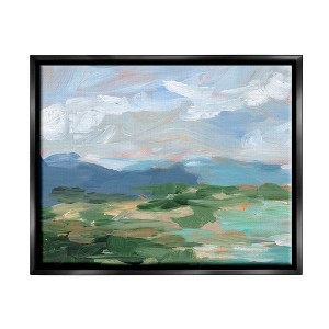 Stupell Industries Modern Brushed Cloudy Landscape Framed Floater Canvas Wall Art - 1 of 4