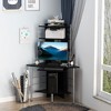 HOMCOM Arch Tower Computer Desk Compact Modern Home Office Writing Workstation P2 MDF With Keyboard Tray And Shelves - 2 of 4