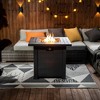 28" Propane Gas Fire Pit Table, 50000 BTU Square Steel Fire Pit for Outside Patio Deck Garden Backyard-Black - 2 of 4