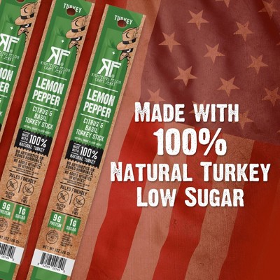 Righteous Felon Craft Jerky Lemon Pepper Turkey Meat Stick - 9g Protein - 1oz