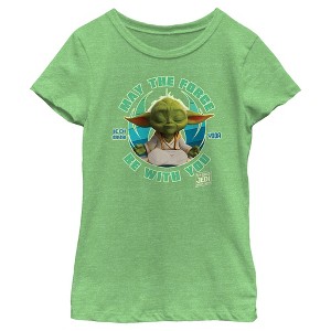 Girl's Star Wars: Young Jedi Adventures Jedi Master Yoda May the Force be With You T-Shirt - 1 of 4