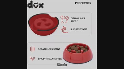 DDOXX 4.7 Oz Slow Feeding Dog Bowl - Red