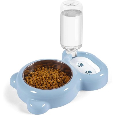 Dog Bowls, Cat Food and Water Bowl Set with Water Dispenser and Stainless Steel Bowl for Cats and Small Dogs