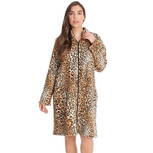 Just Love Plush Zipper Lounger Short Robe - 1 of 3