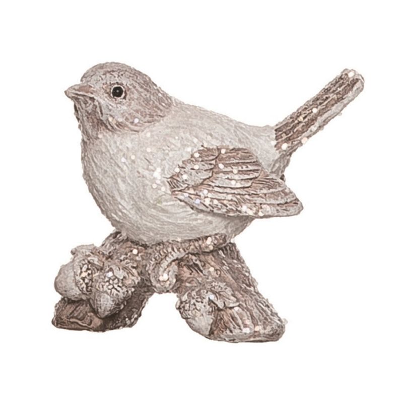 Transpac Winter Glitter Ceramic Bird Figurines Set of 3, 4 of 5
