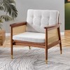 Armchair Solid Wood Single Sofa with High Rebound Sponge Sofa Cushion - 3 of 4