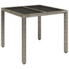 vidaXL Patio Table with Glass Top Gray 35.4 in.x35.4 in.x29.5 in. Poly Rattan - 2 of 4