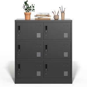 9 Doors Metal Storage Cabinets with Keys, Card Slot Lockers for Employees, Employee Lockers, Metal Locker Organizer for Home School Office Gym Garage - 1 of 4