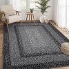 Modern Striped Washable Area Rug - Soft Low Pile Non-Slip Carpet for Living Room Bedroom Office Farmhouse Decor - 2 of 4