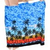 LA LEELA Men's Sarong Bath Hawaiian Pareo Wrap One Size Aqua - 2 of 3