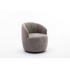 Chenille Fabric Swivel Accent Armchair Barrel Chair with Black Powder Coating Metal Ring - 3 of 4