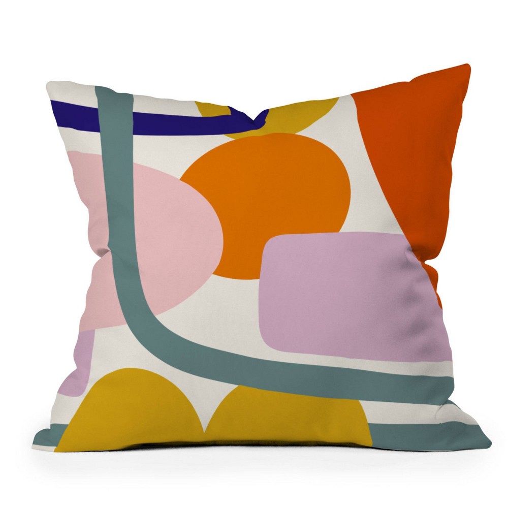 Photos - Pillow 16"x16" Lane And Lucia Rainbow Collage Square Throw  Green - Deny Designs