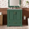 Dexmalle Green 30" Freestanding Bathroom Vanity with Double Shelf on Door - 2 of 4
