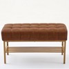 PAGED Ottoman Bench with Shoe Rack Modern Linen Ottoman with Metal Legs, End of Bed Bench for Living Room, Bedroom, Entryway, Load 300 lb - 2 of 4