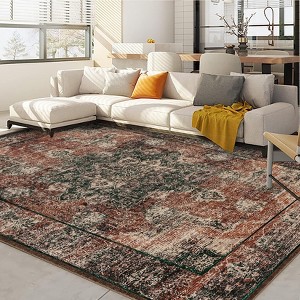 Garvee Washable Living Room Area Rug Vintage Print Non-Slip Runner Vintage Indoor Large Carpet for Bedroom Dining Room Office - 1 of 4