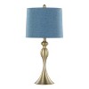 LumiSource (Set of 2) Ashland 27" Contemporary Metal Table Lamps Gold Metal with Moroccan Blue Textured Slub Linen Shade from Grandview Gallery - 2 of 4