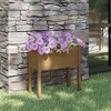 vidaXL Solid Pine Wood Garden Planter-Weather-Resistant Outdoor Flower Box in Honey Brown 27.6"x12.2"x27.6" - 2 of 4