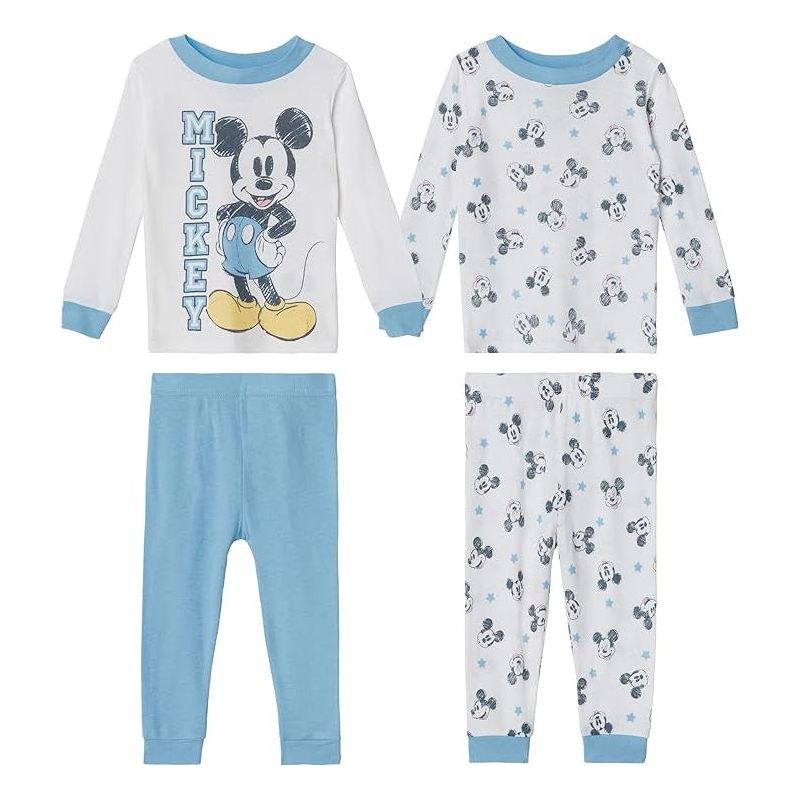 Disney Baby Boy's Mickey Mouse 4-Piece Cotton Pajama Set, 1 of 8