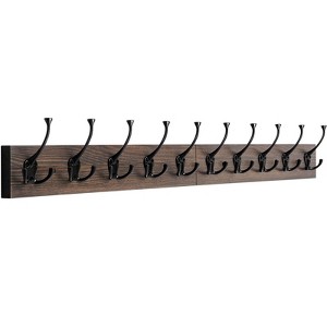 Generic Wall Mounted Coat Rack with 10 Decorative Hooks, 34'' Long, Old Wood Color Coat Hanger, Rustic Coat Hooks Rail - 1 of 4