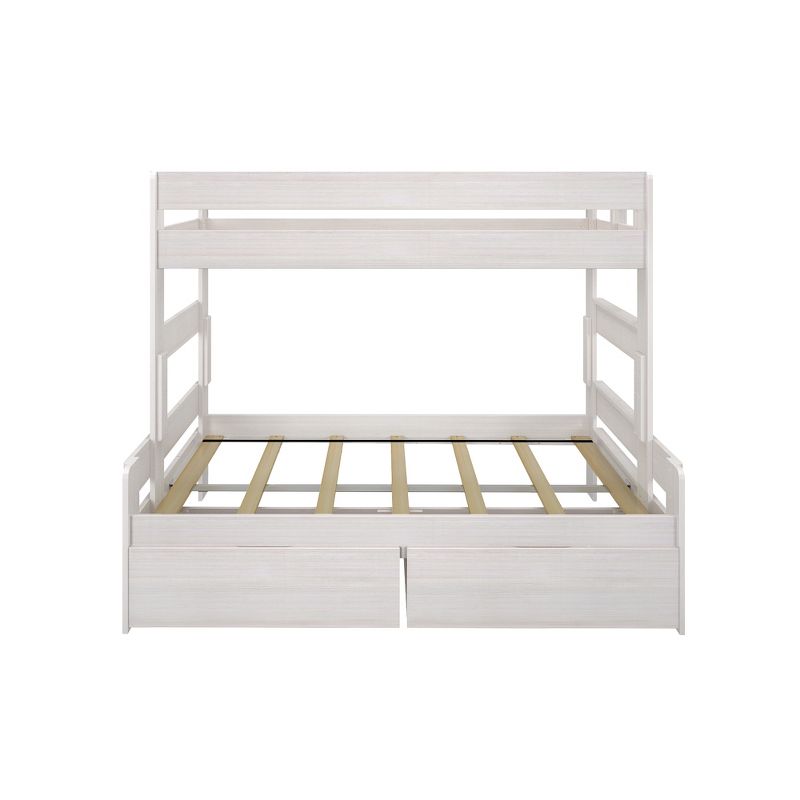 Max & Lily Farmhouse Twin over Full Bunk Bed with Storage Drawers, 3 of 6