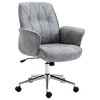 NicBex Adjustable Office Chair Modern Tufted Microfiber Computer Chair with 5 Casters and Fixed Padded Arms for Office, Study, Living Room - 3 of 4