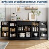 55" Sideboard Buffet Cabinet, Wood Coffee Bar Station with Adjustable Shelves, Credenza Console Table, Floor Cupboard Cabinet for Kitchen Living Room - 3 of 4