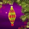 Cody Foster 4.5 Inch Midcentury Diamonds Small Christmas Tree Ornament , Christmas Decor Waffle Honeycomb Drop (1PC) - 2 of 4