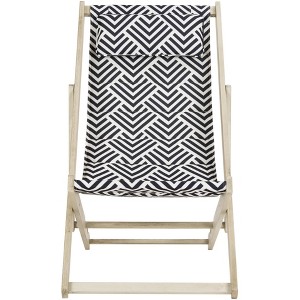 Rive Sling Chair Indoor/Outdoor - PAT7039 - Navy/White - Safavieh - 1 of 4