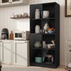 FONTOI Freestanding Storage Cabinet with Glass Doors, Display Case with 4-Tier Storage Shelves for Kitchen, Collectibles Black, 15.7"*68.3"*29.9" - 2 of 4