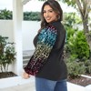 Anna-Kaci Women's Plus Size Sparkle Sequin Sweatshirt Mock Neck Pullover Long Sleeve Glitter Party Tops - 4 of 4