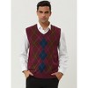 Lars Amadeus Men's Casual Argyle V Neck Sleeveless Knit Pullover Sweater Vest - 2 of 4